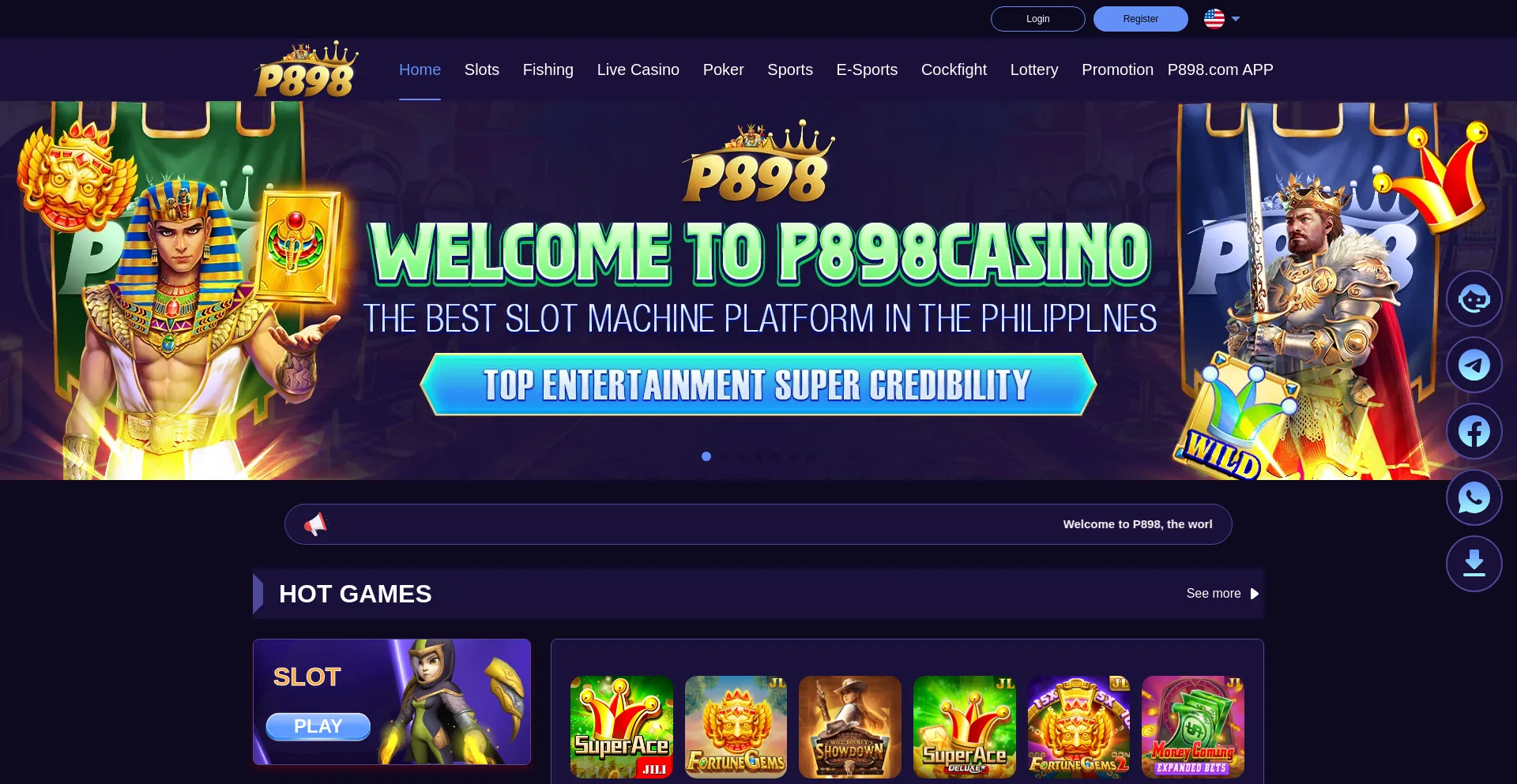 Website screenshot of P898.net