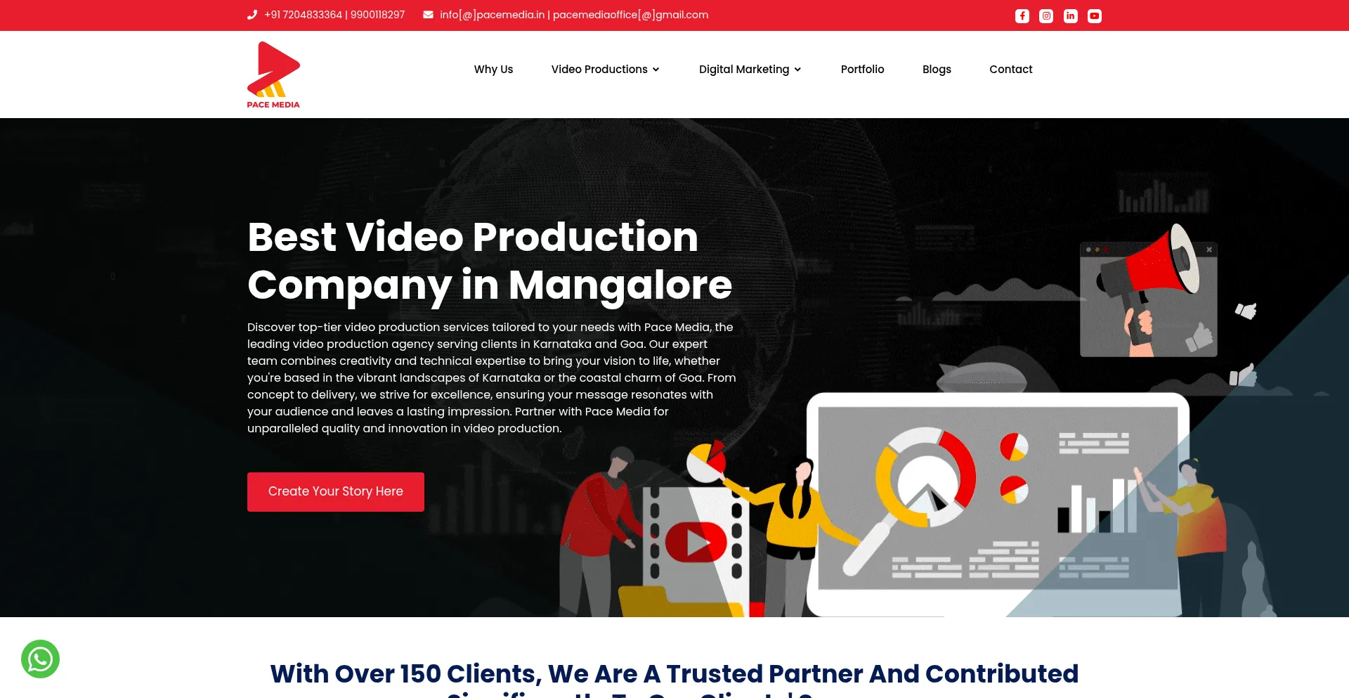 Website screenshot of Pacemedia.in
