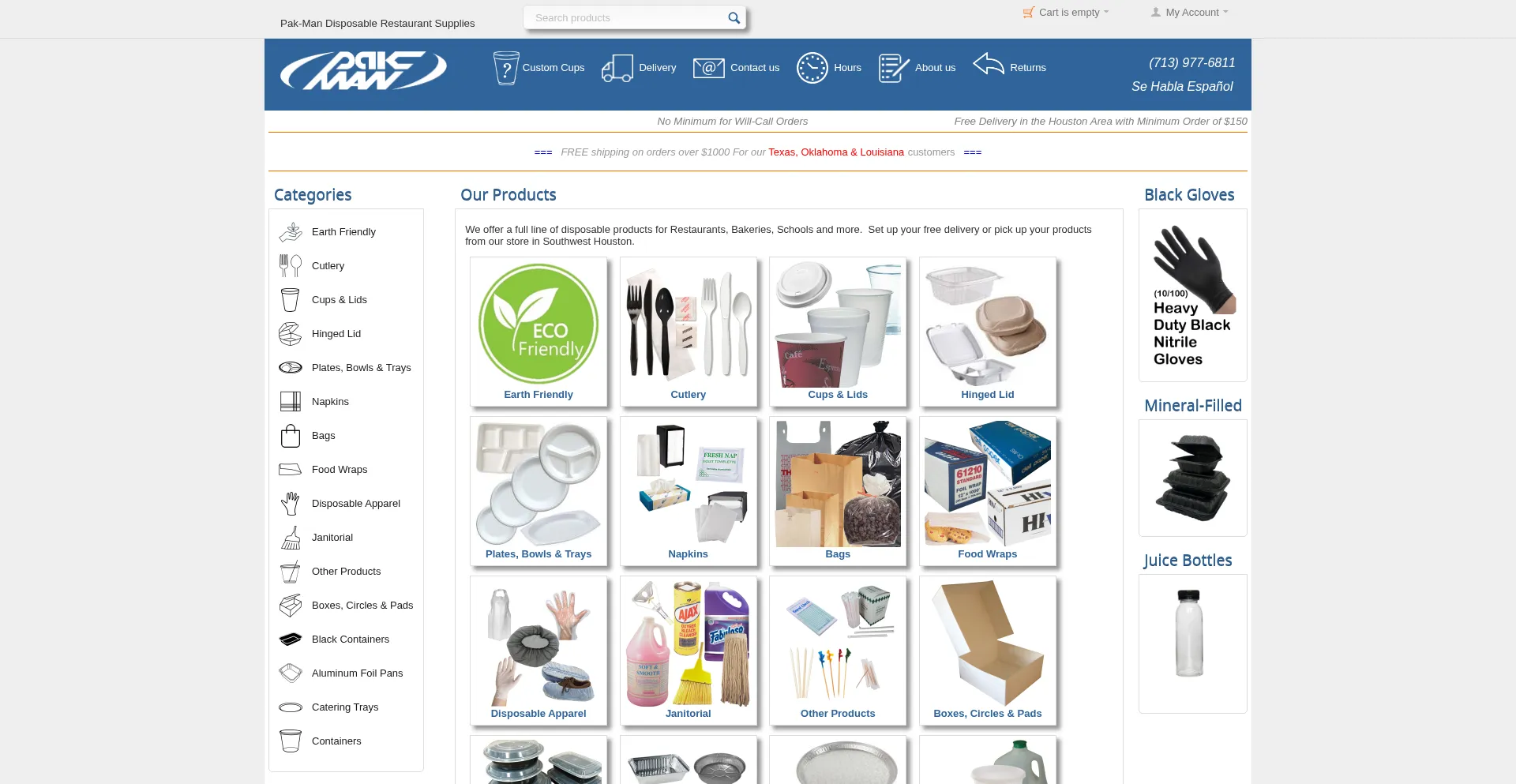 Website screenshot of Pak-man.com
