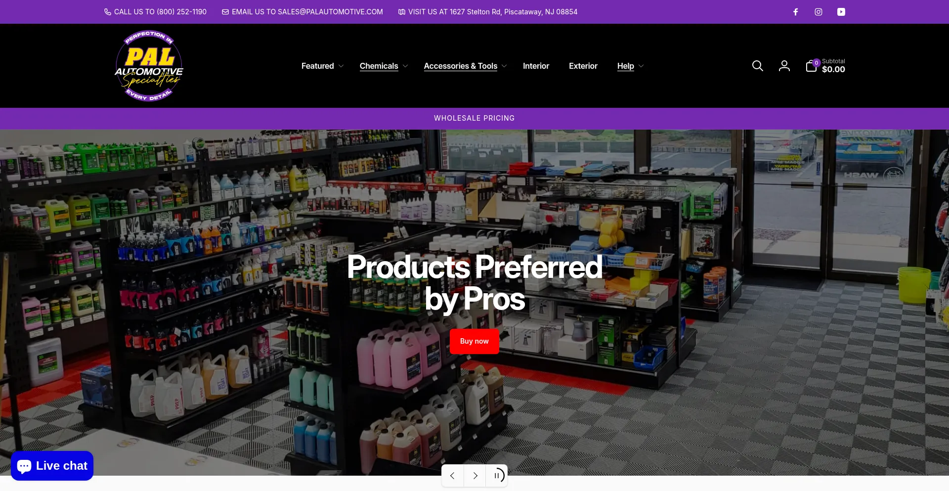 Website screenshot of Palautomotive.com