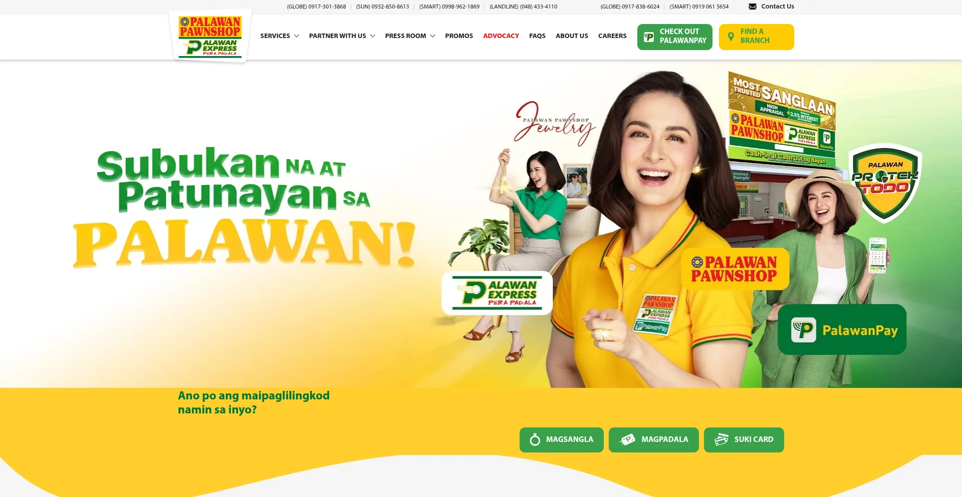 Website screenshot of Palawanpawnshop.com