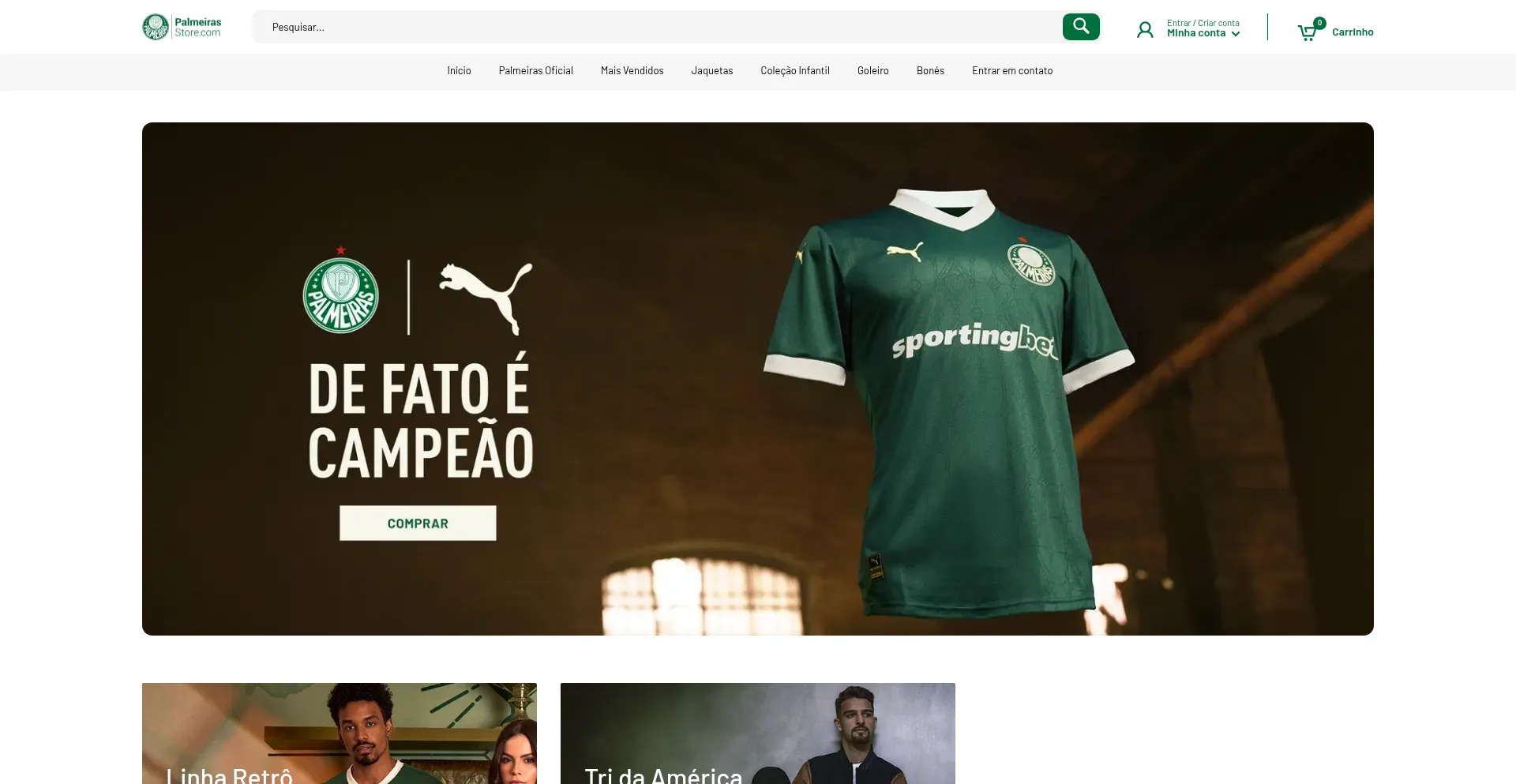 Website screenshot of Palmeirasstorebrasil.com