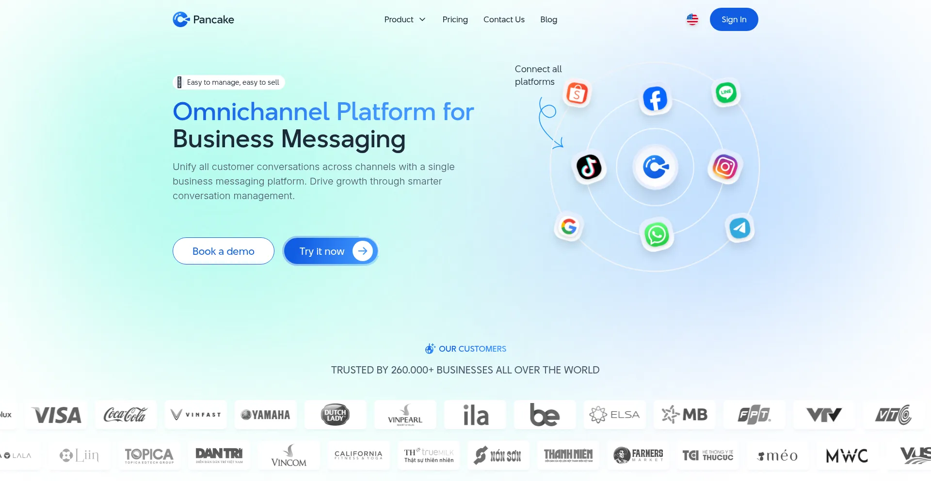 Website screenshot of Pancake.vn