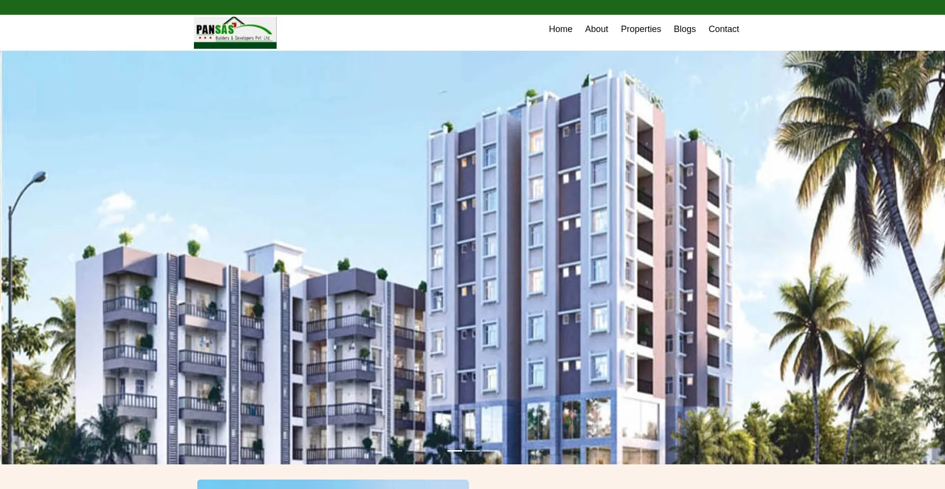 Website screenshot of Pansasbuilders.com