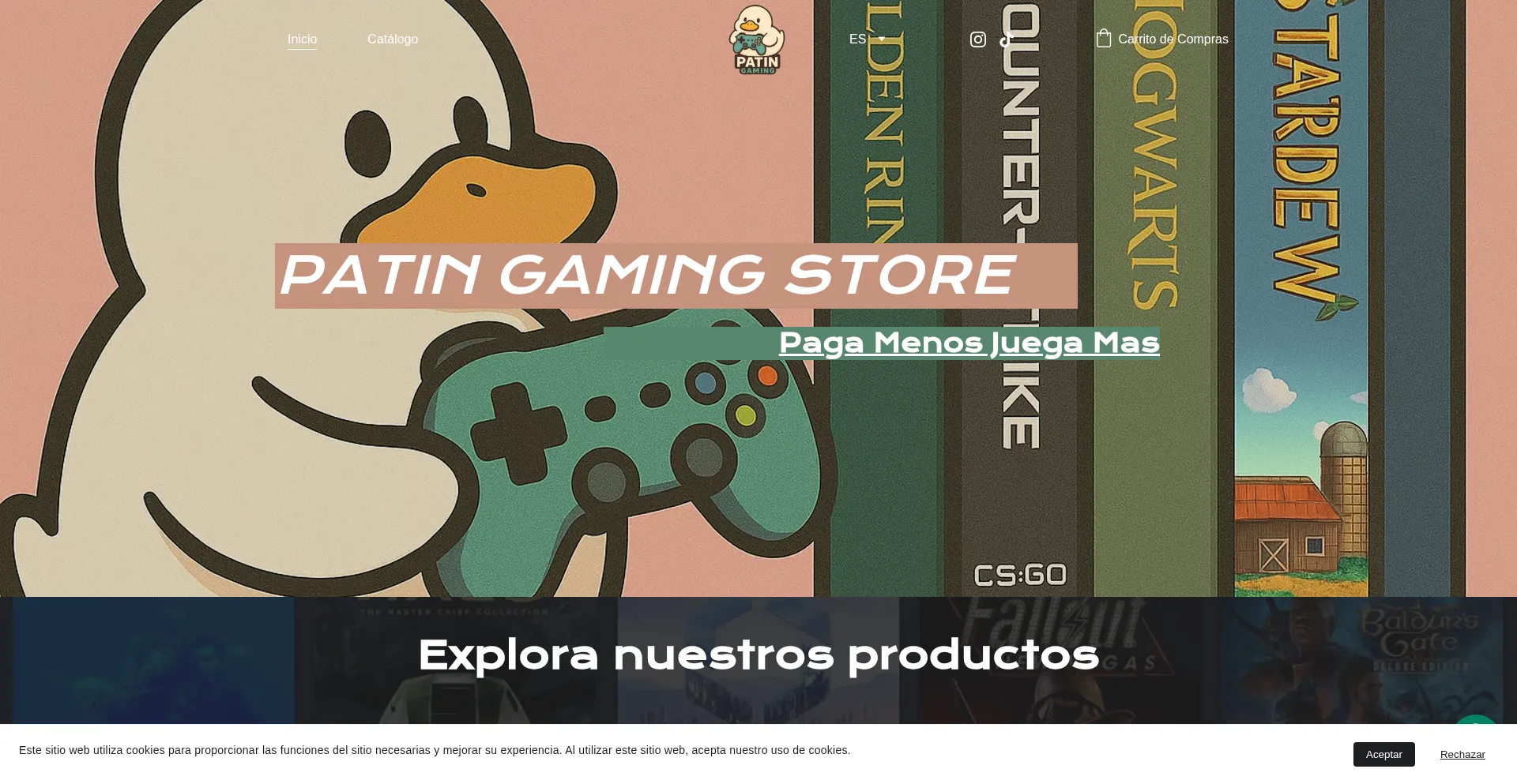 Website screenshot of Patingaming.store