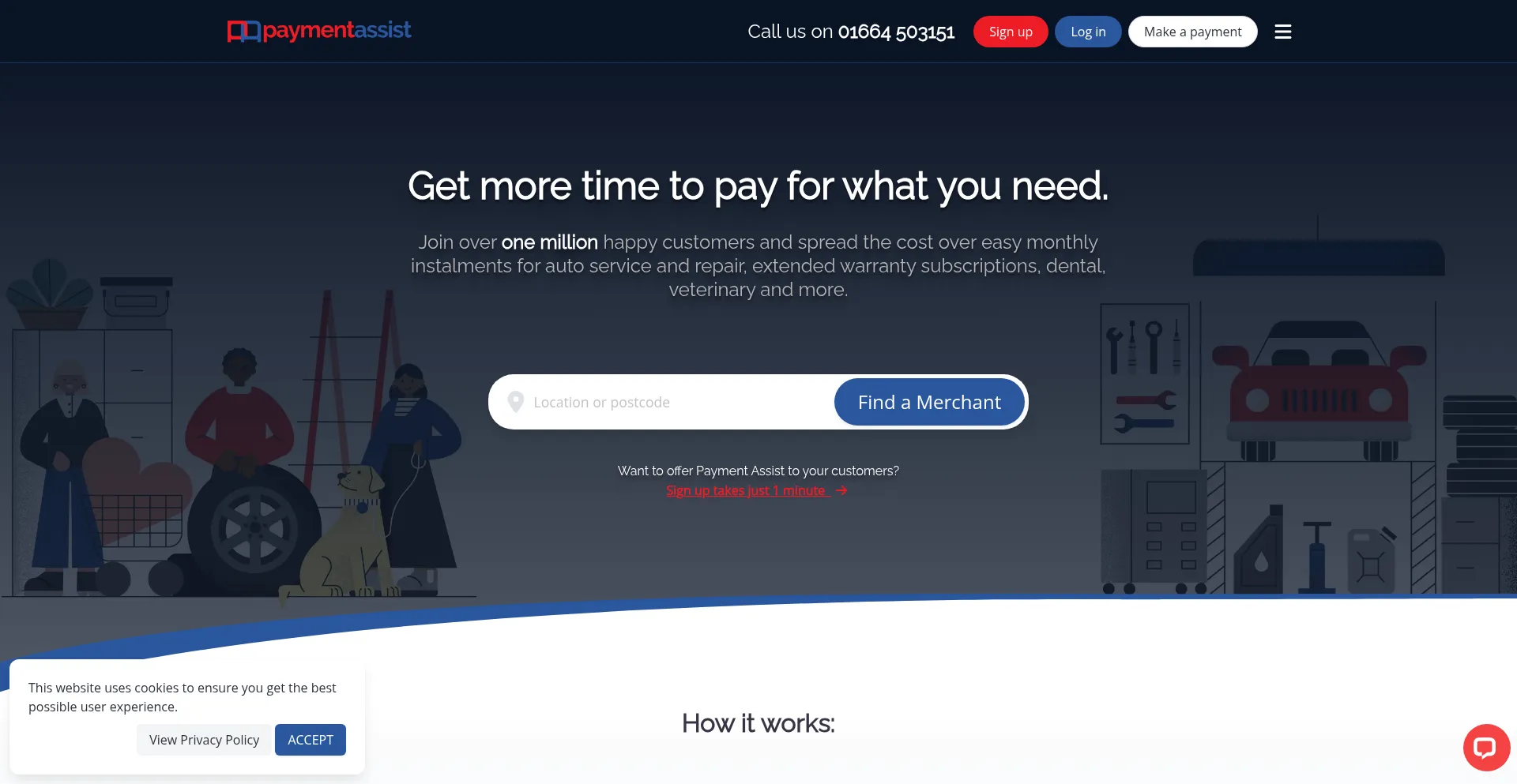 Website screenshot of Payment-assist.co.uk