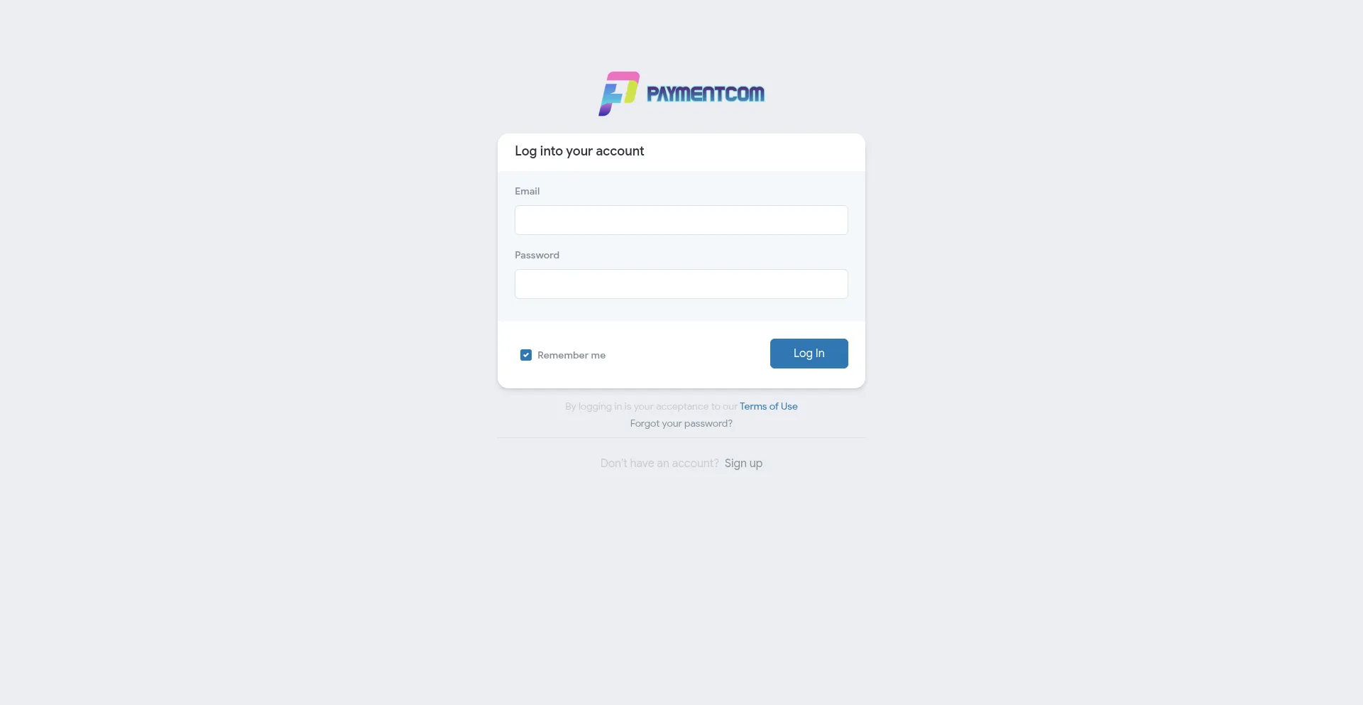 Website screenshot of Paymentcomdashboard.com