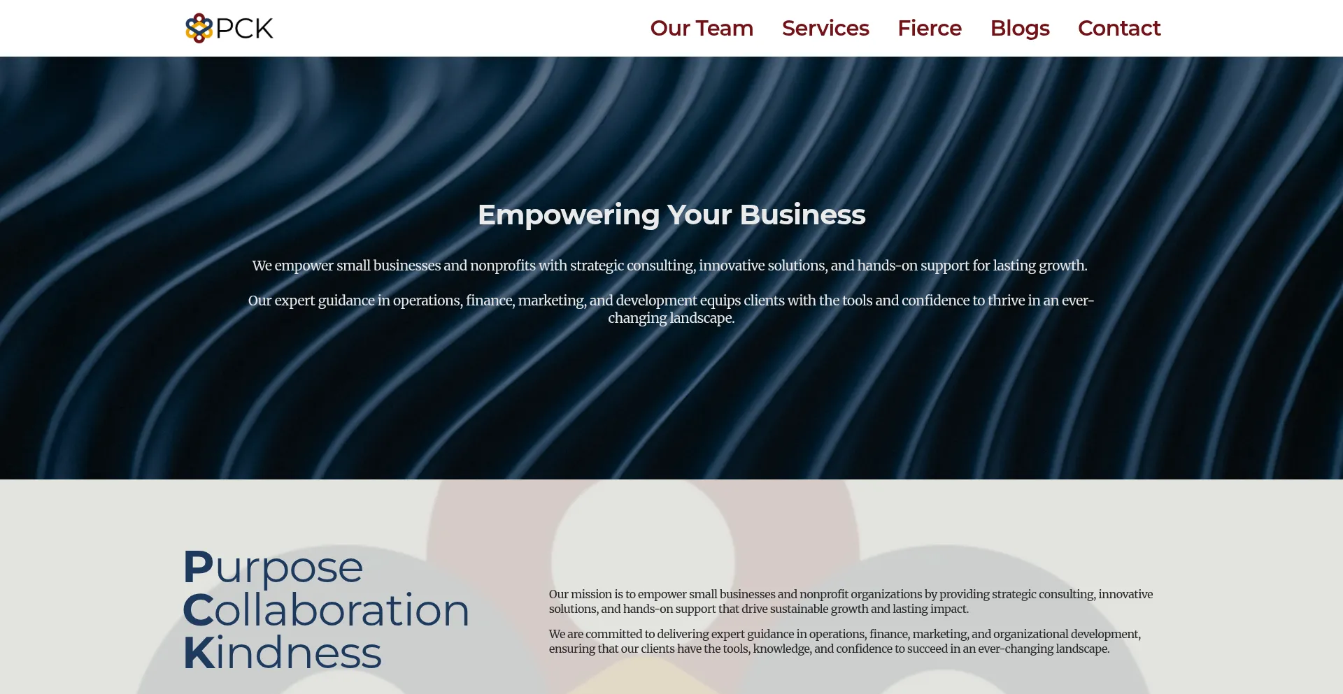 Website screenshot of Pckpartners.com