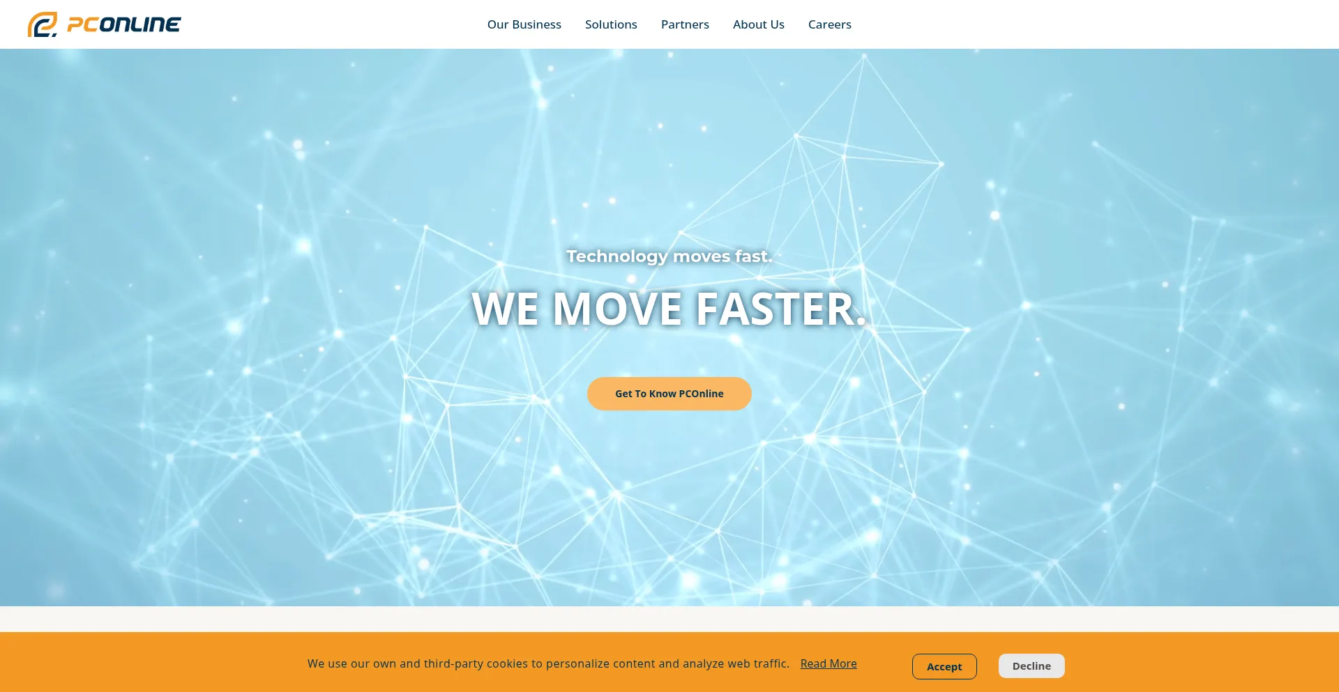Website screenshot of Pconlineus.com