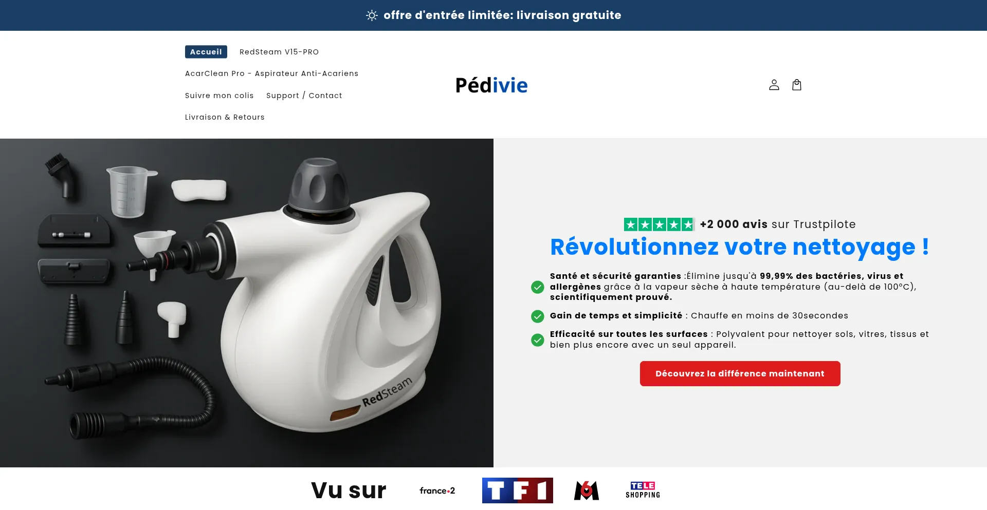 Website screenshot of Pedivie.com