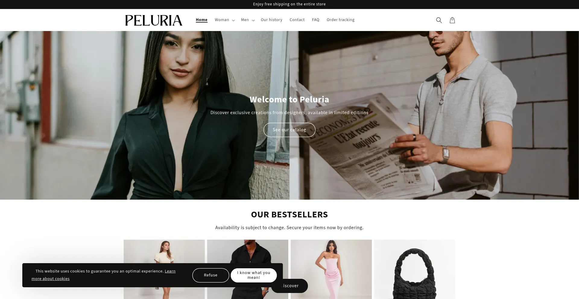 Website screenshot of Peluria.com