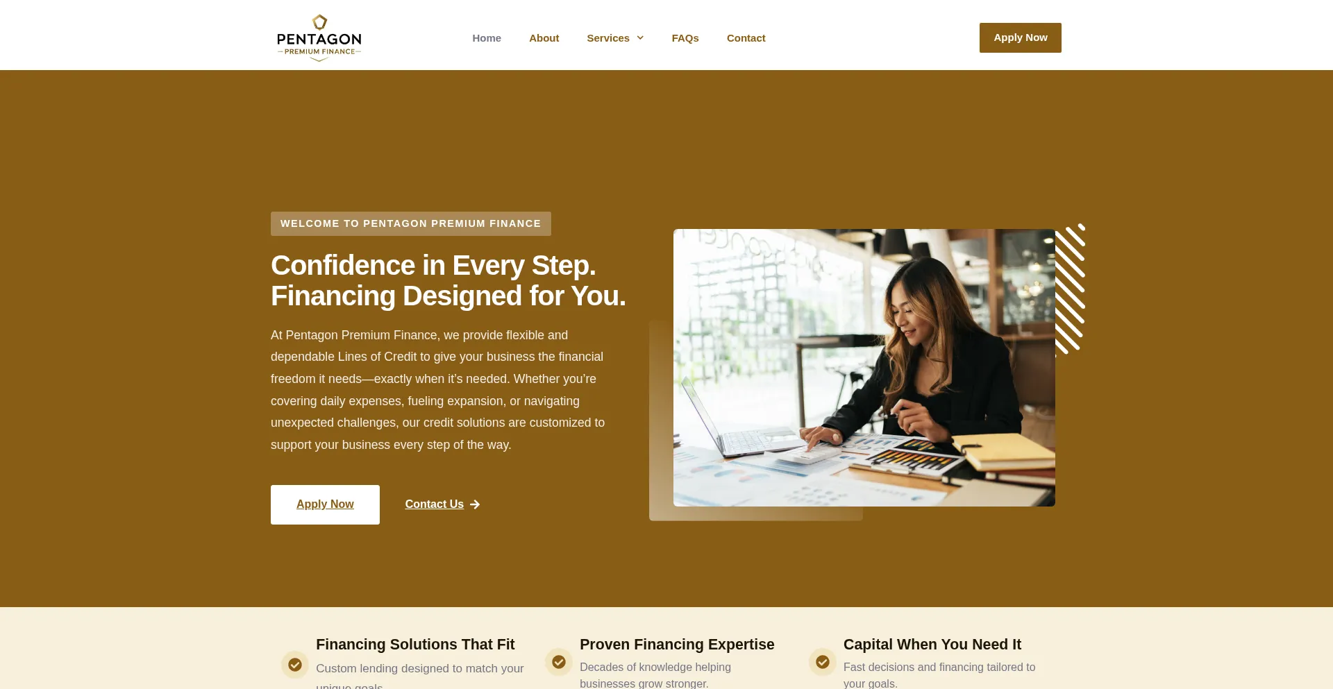 Pentagonpremiumfinance.com Screenshot
