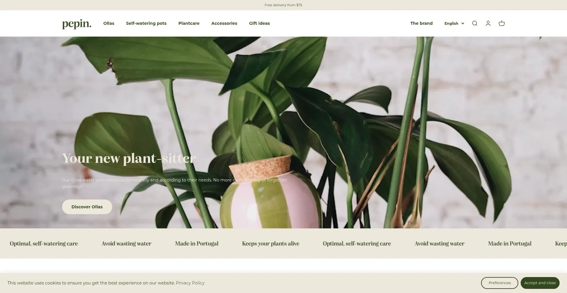 Website screenshot of Pepinplantcare.com