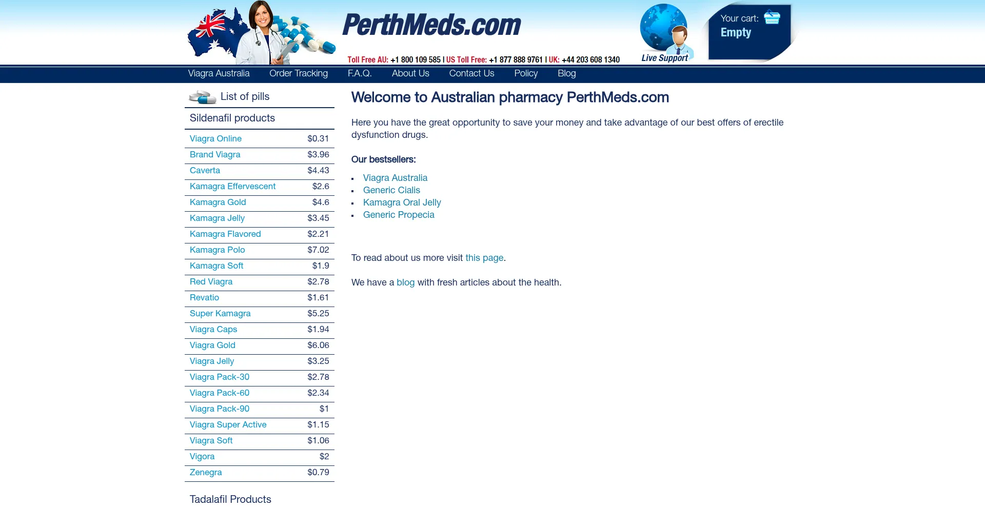 Website screenshot of Perthmeds.com