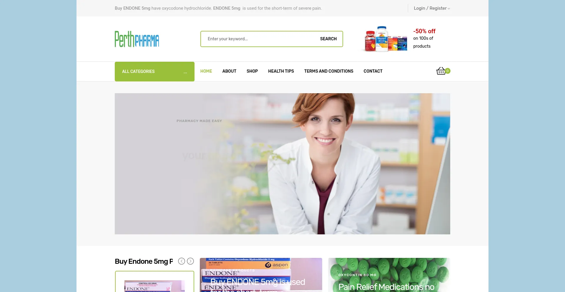 Website screenshot of Perthpharma.com