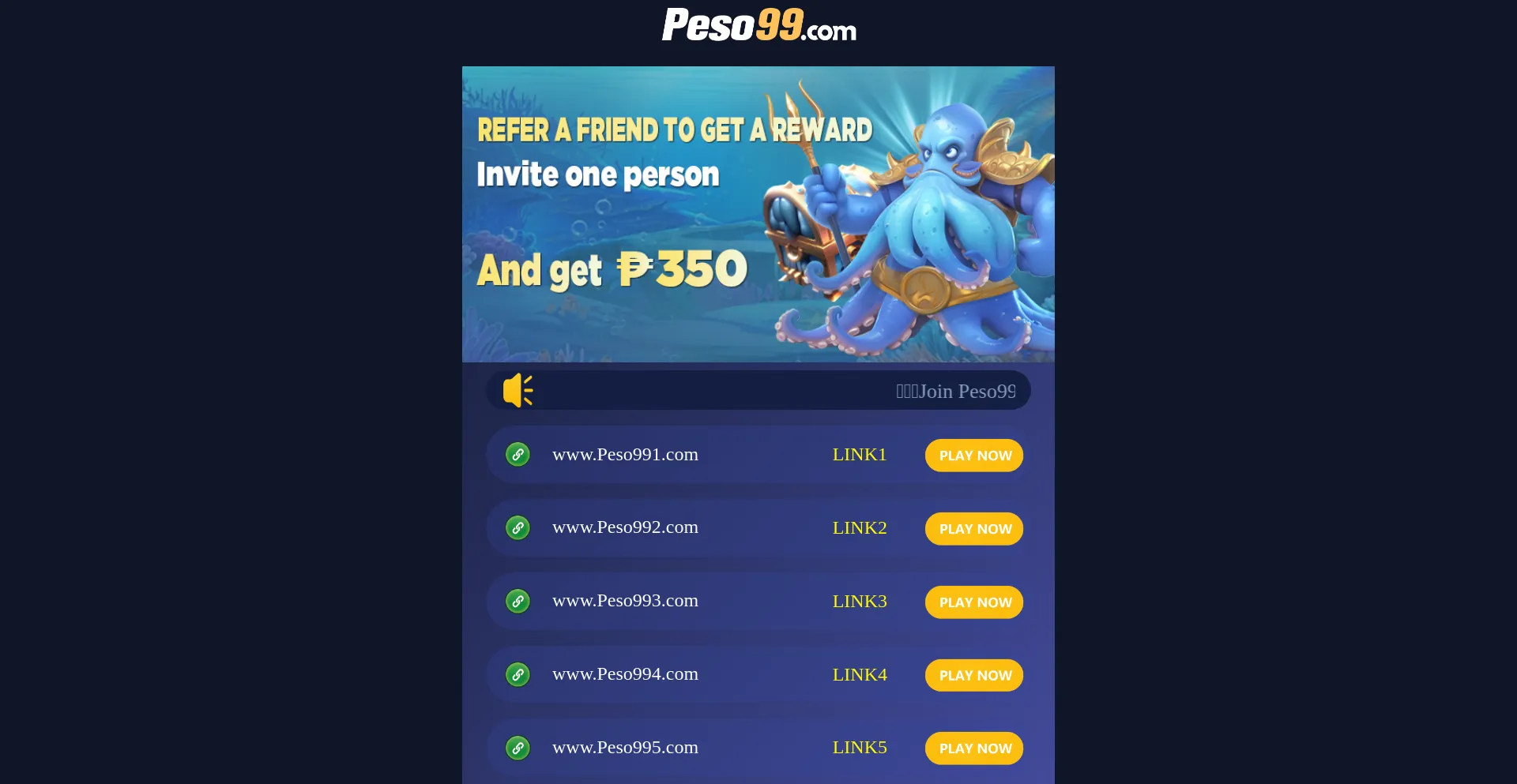 Website screenshot of Peso99.net