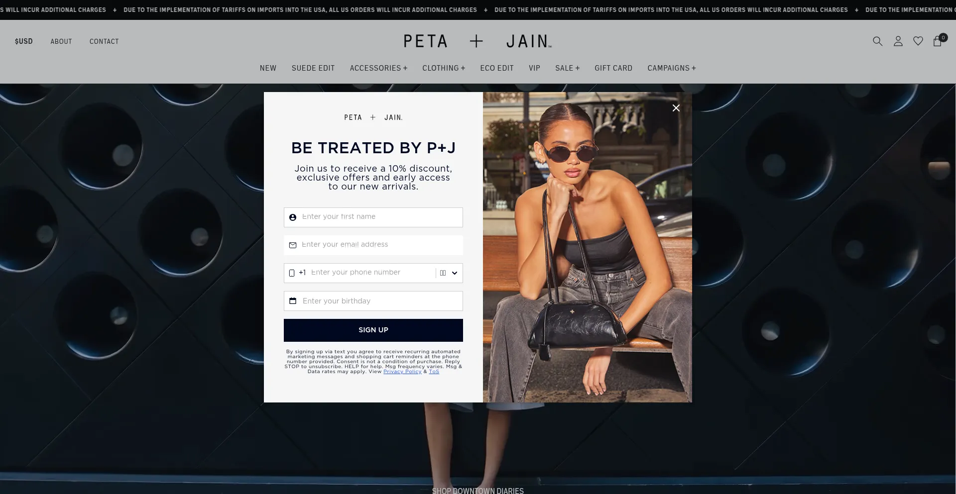 Website screenshot of Petaandjain.com