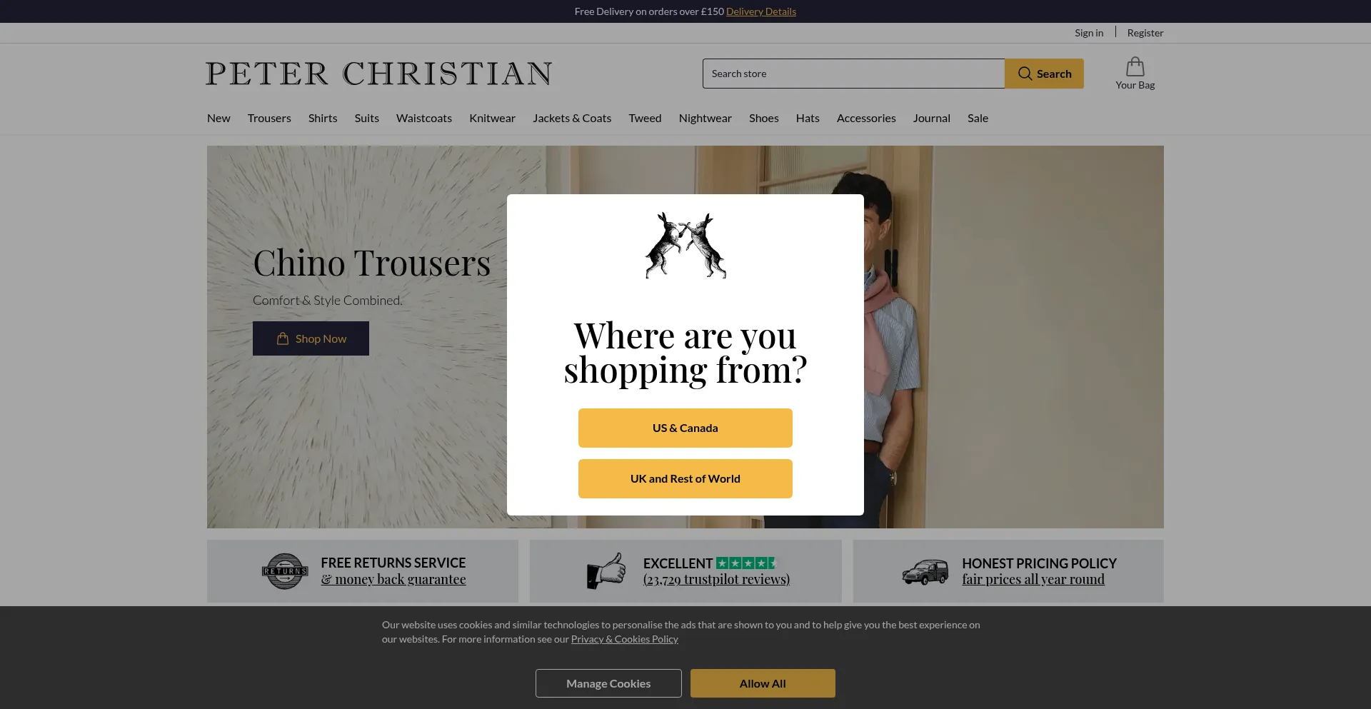 Website screenshot of Peterchristian.co.uk
