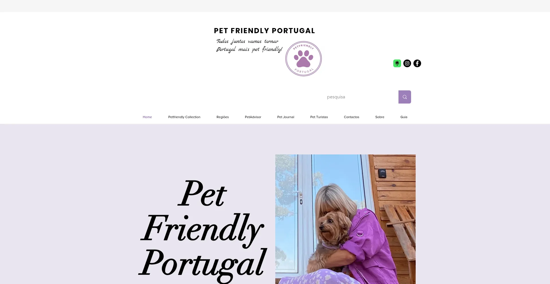 Website screenshot of Petfriendlyportugal.com