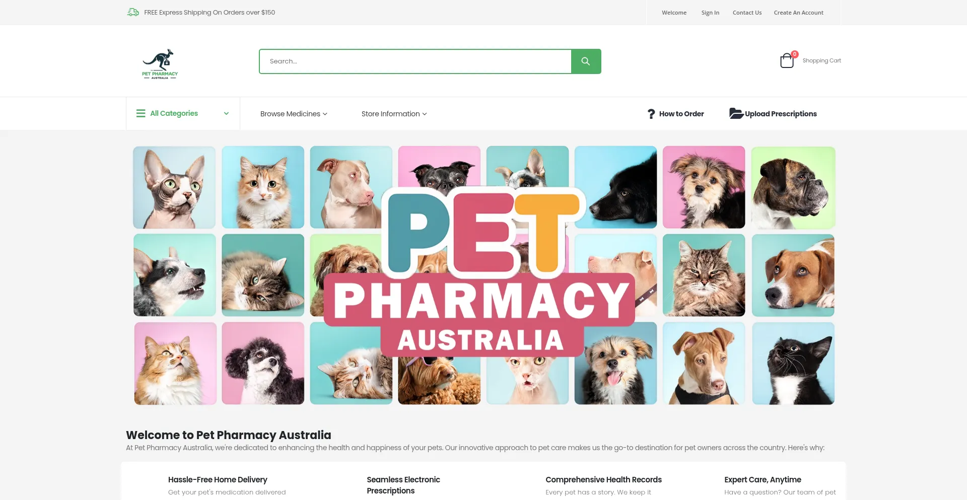 Website screenshot of Petpharmacy.au