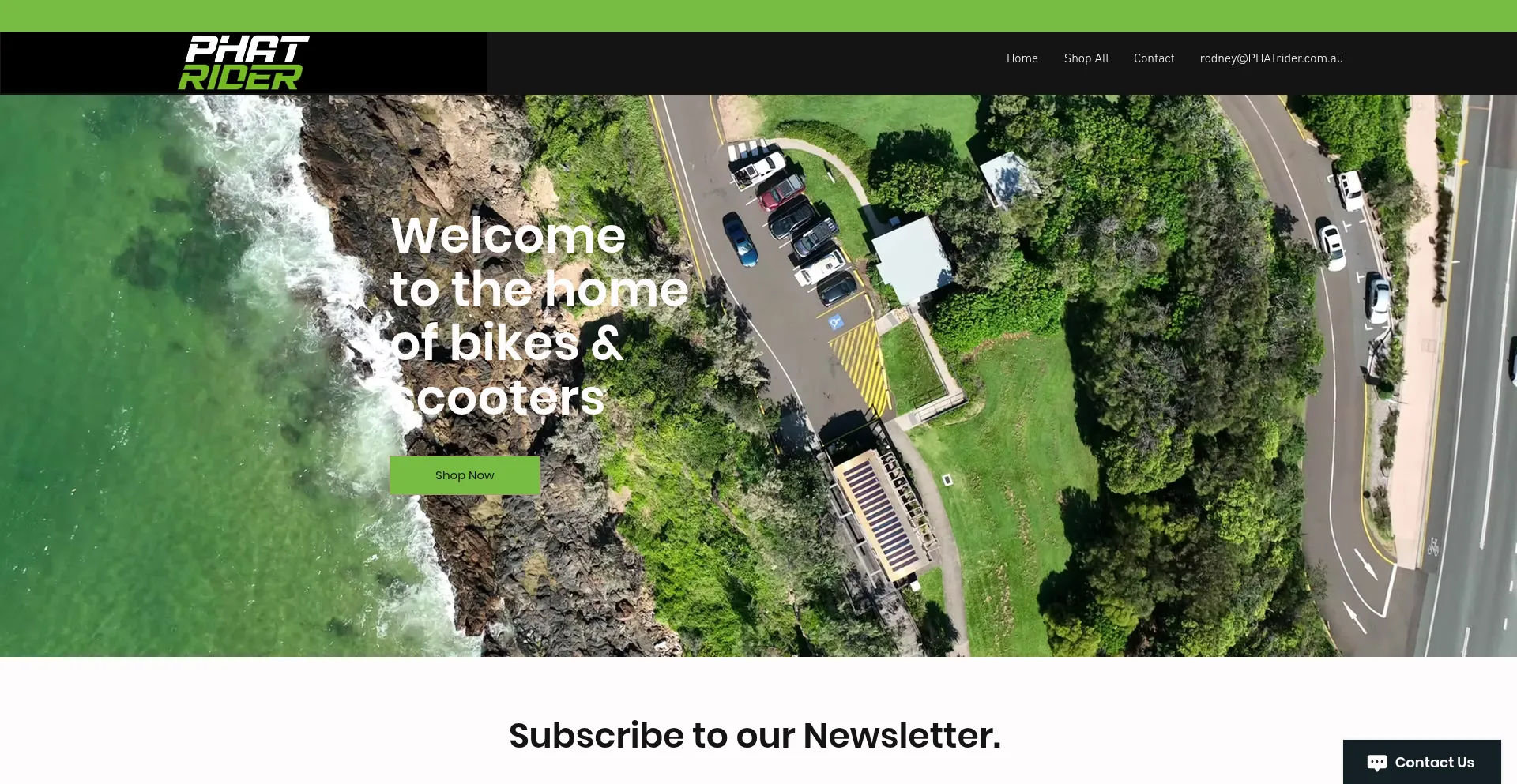 Website screenshot of Phatrider.com.au