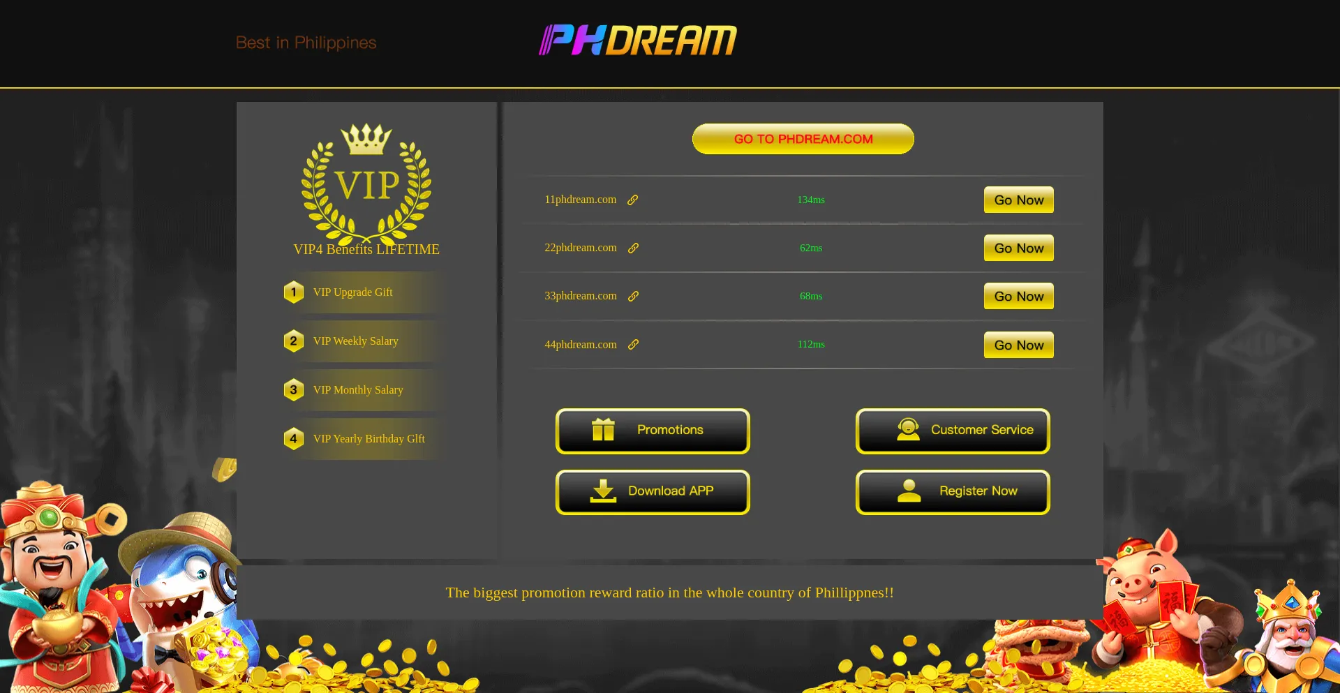 Website screenshot of Phdream.win