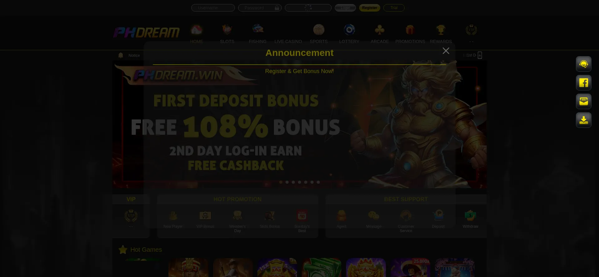Website screenshot of Phdream111.com
