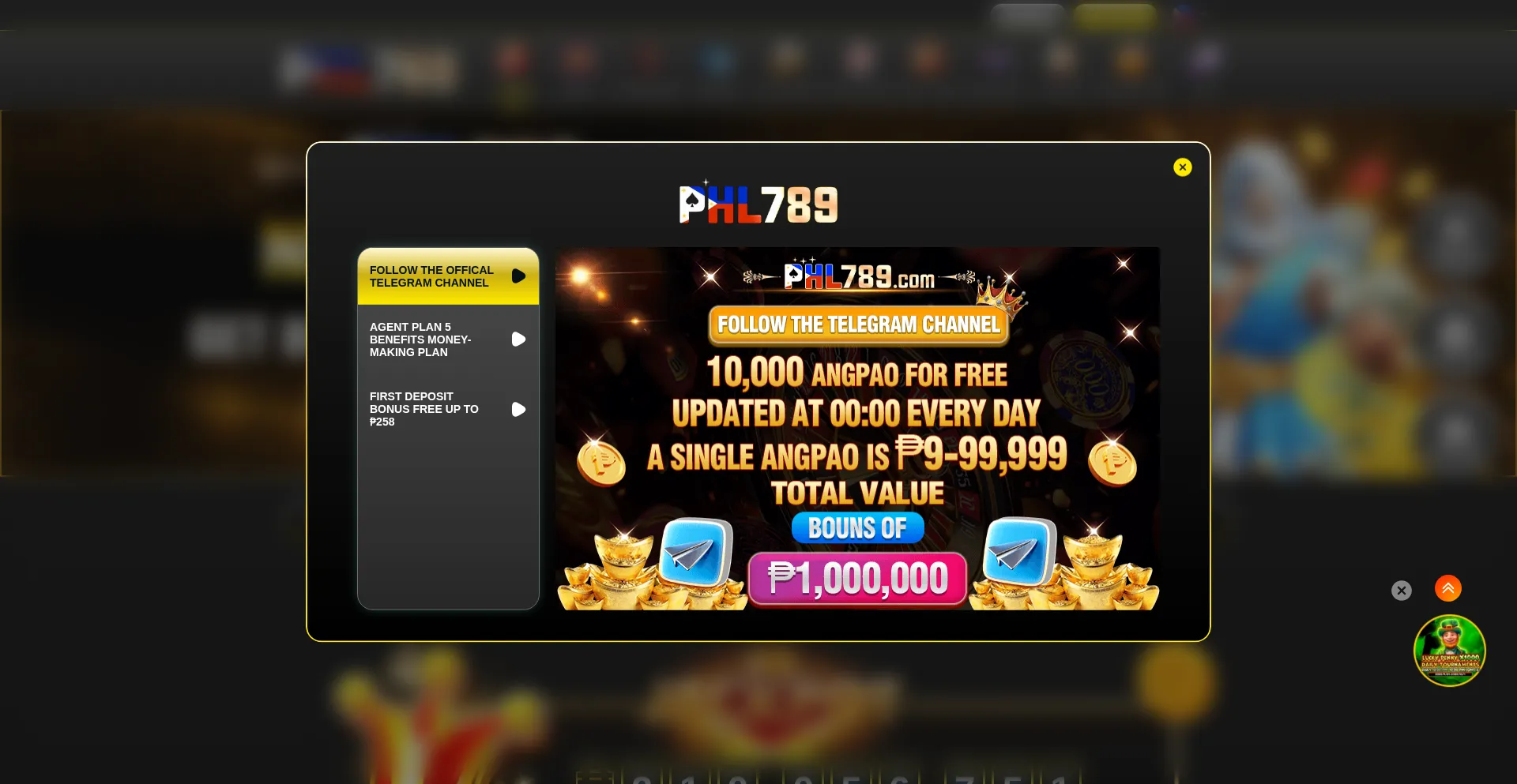 Website screenshot of Phl789.vip