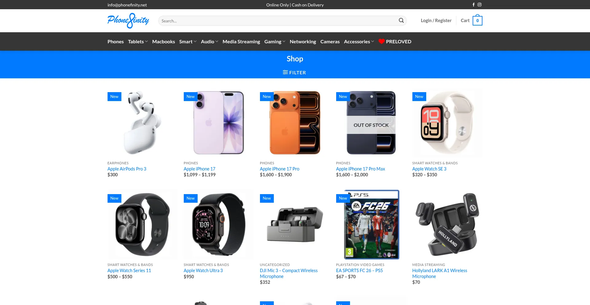 Phonefinity.net Screenshot