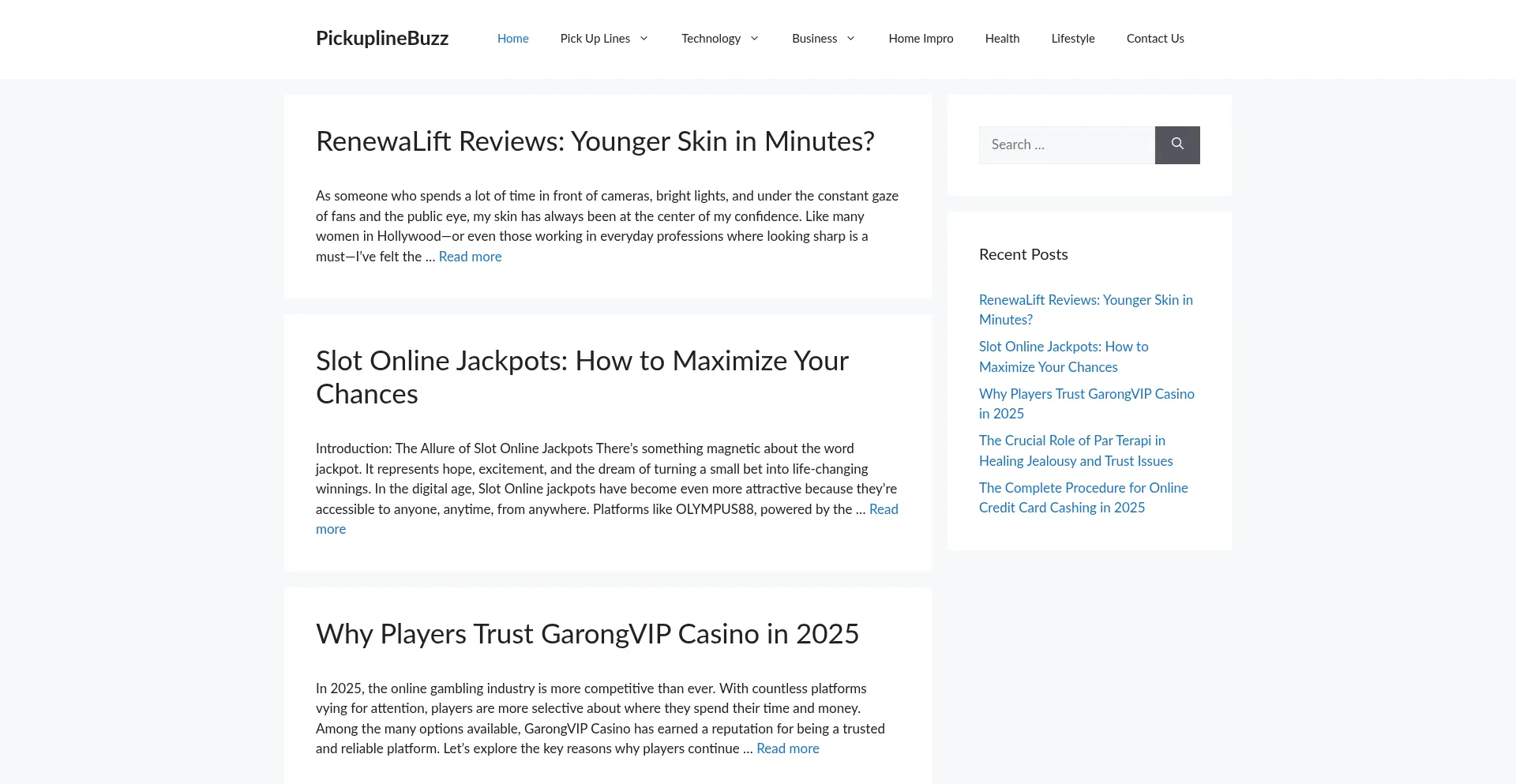 Pickuplinebuzz.com Screenshot