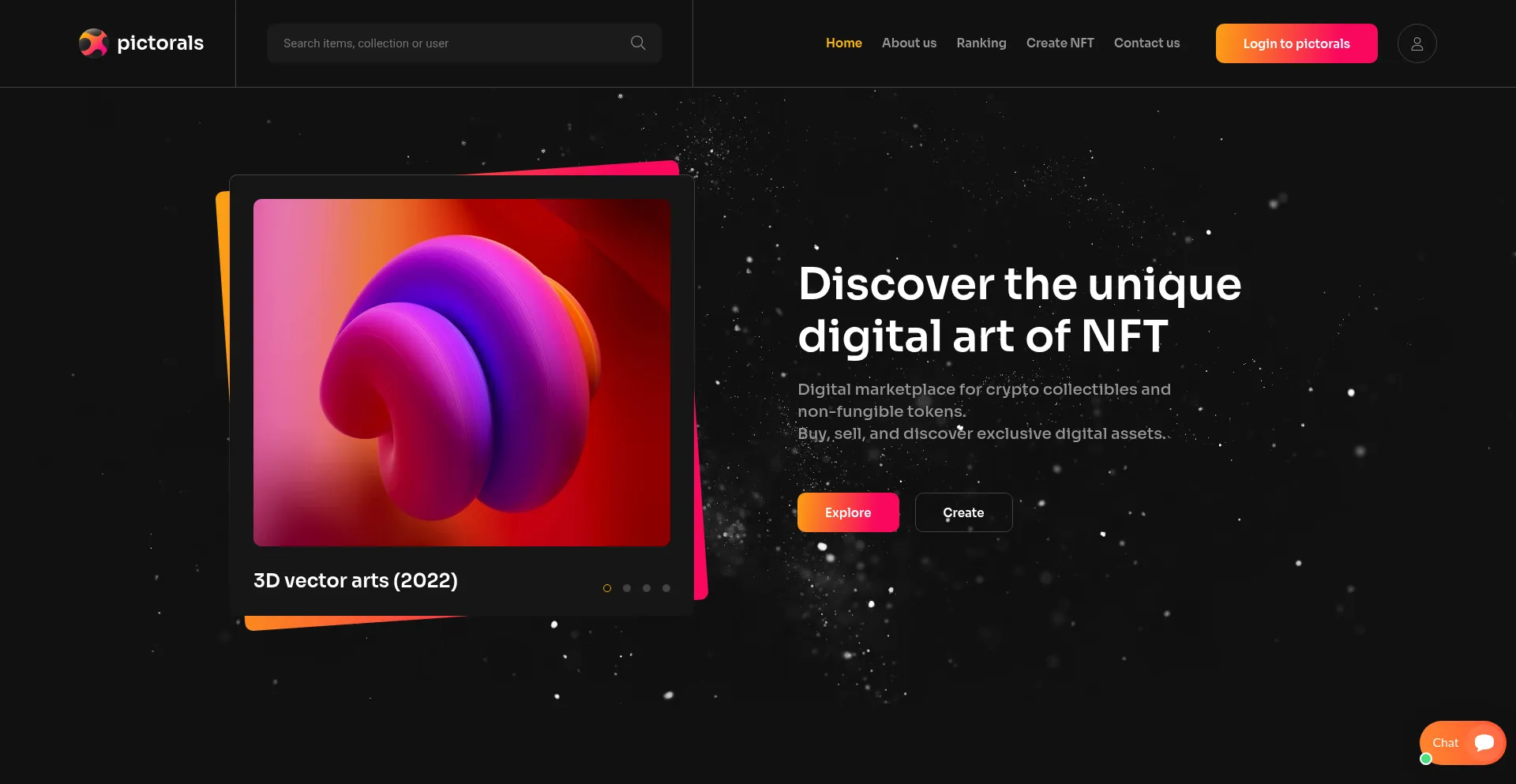 Website screenshot of Pictorals.com