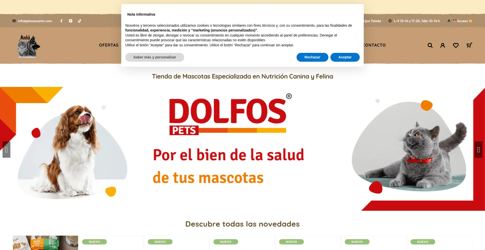 Website screenshot of Piensosanlu.com