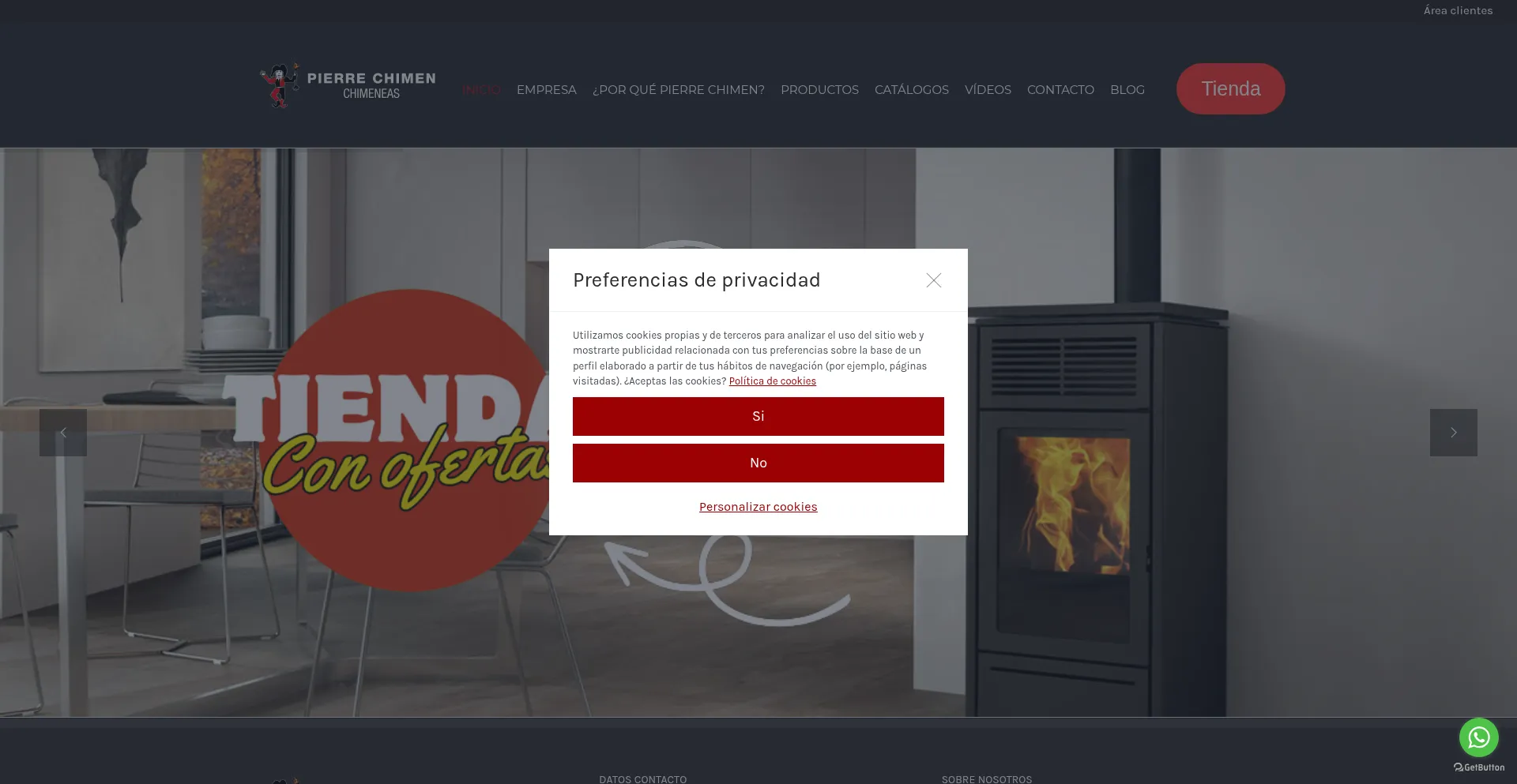 Website screenshot of Pierrechimen.com