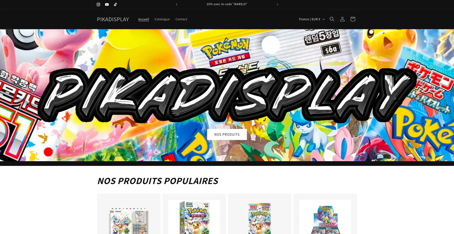 Website screenshot of Pikadisplay.com