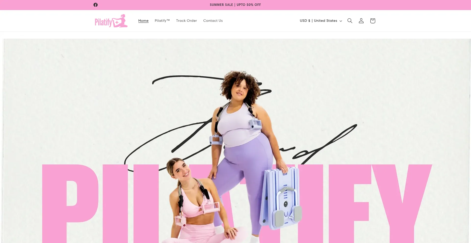 Website screenshot of Pilatify.store