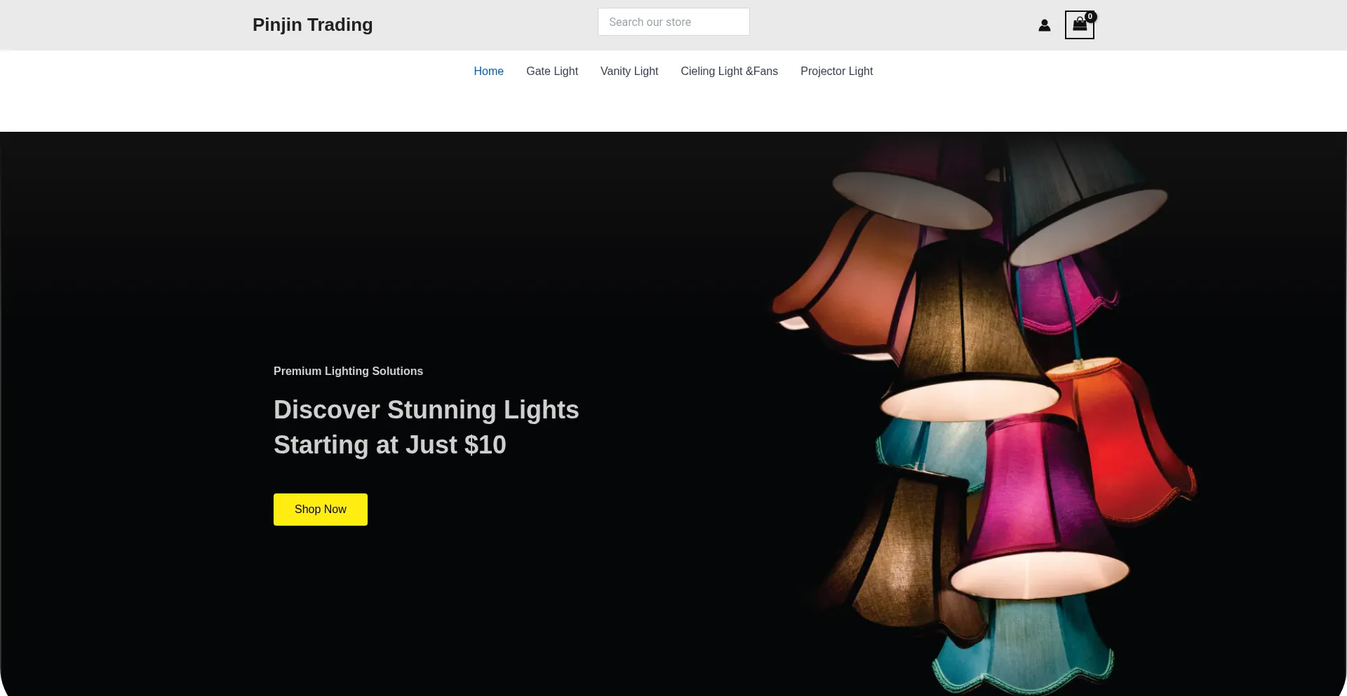 Website screenshot of Pinjintrading.shop