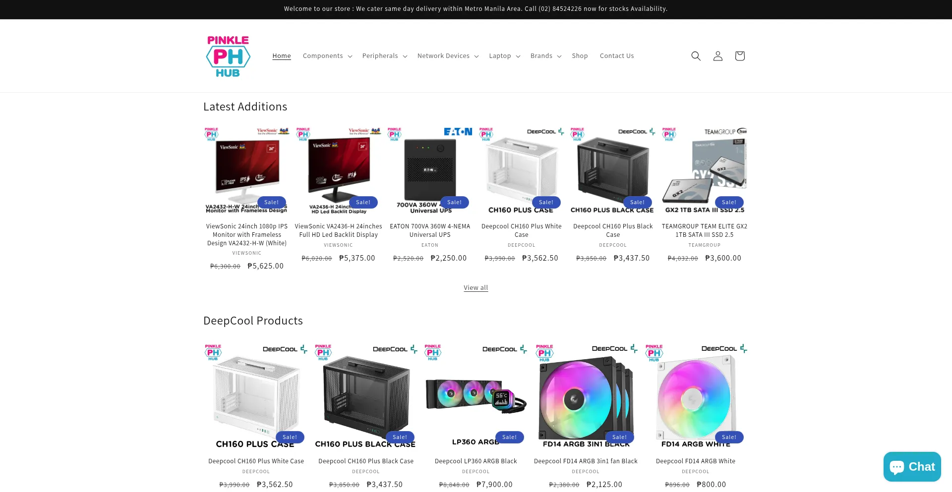 Website screenshot of Pinklehub.com