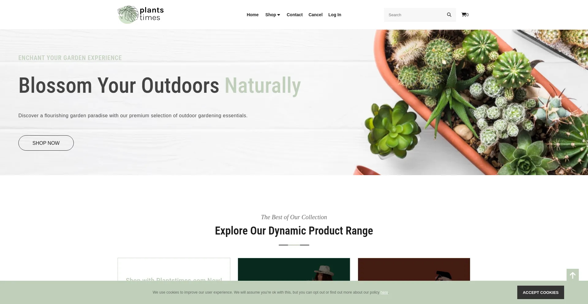 Website screenshot of Plantstimes.com