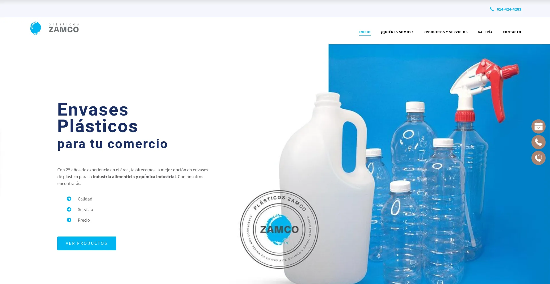 Website screenshot of Plasticoszamco.com