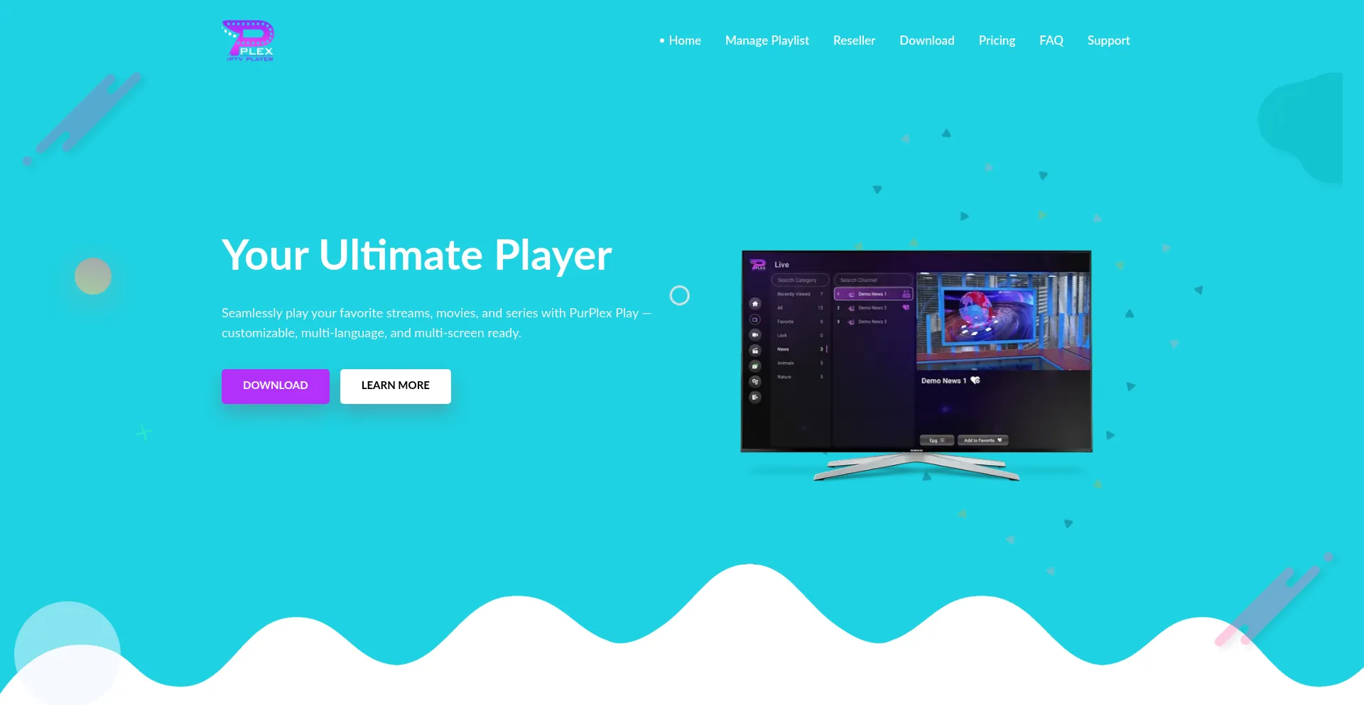 Website screenshot of Plexplayer.com
