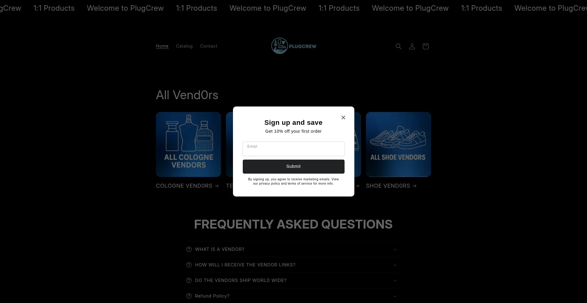 Website screenshot of Plugcrew.com