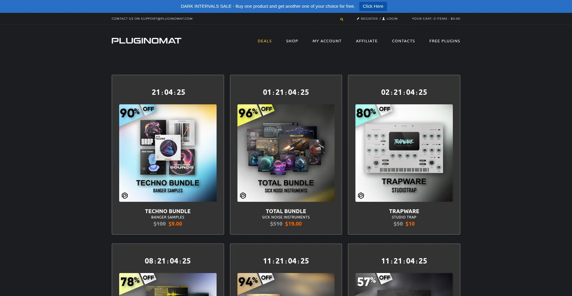 Website screenshot of Pluginomat.com