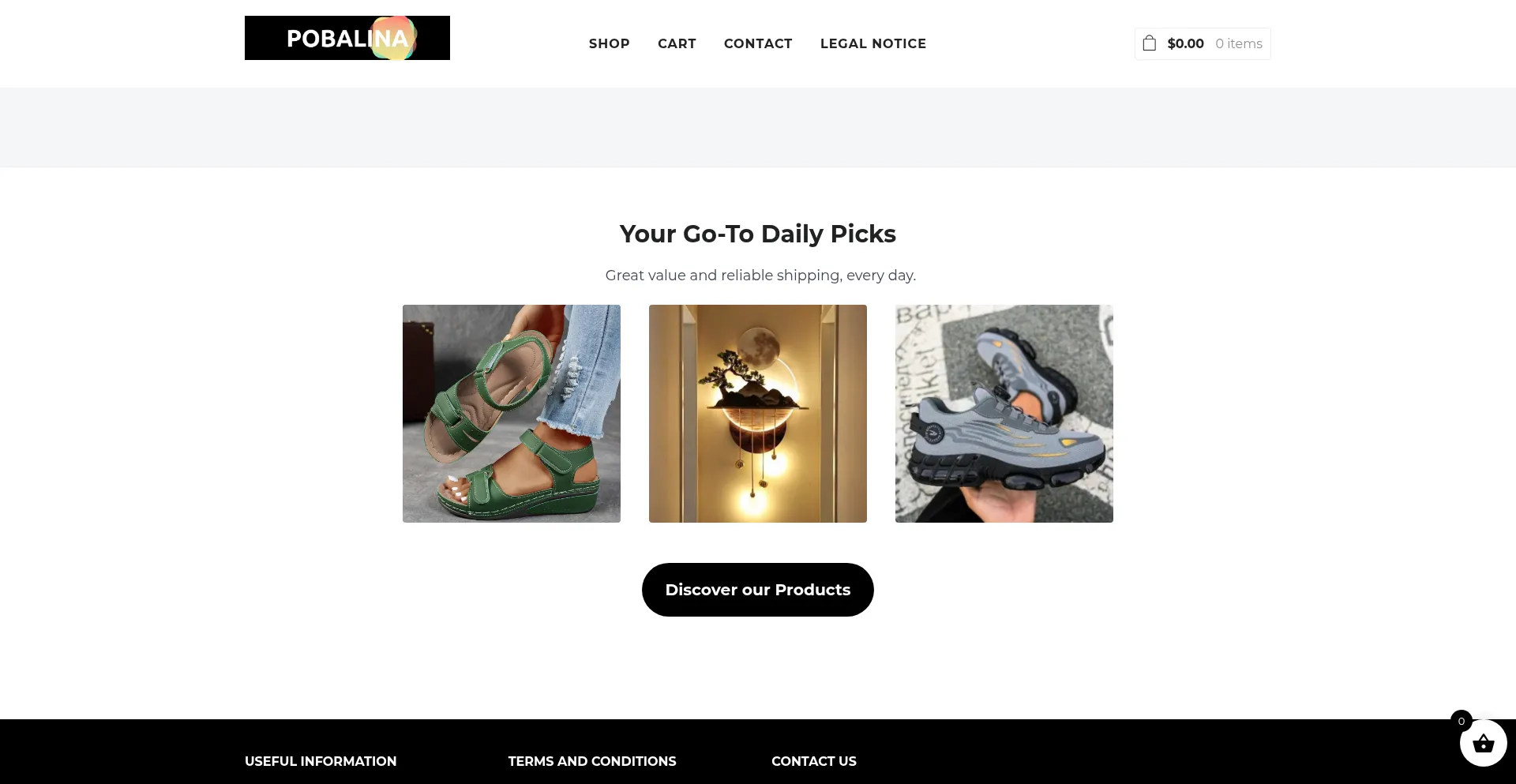 Website screenshot of Pobalina.shop