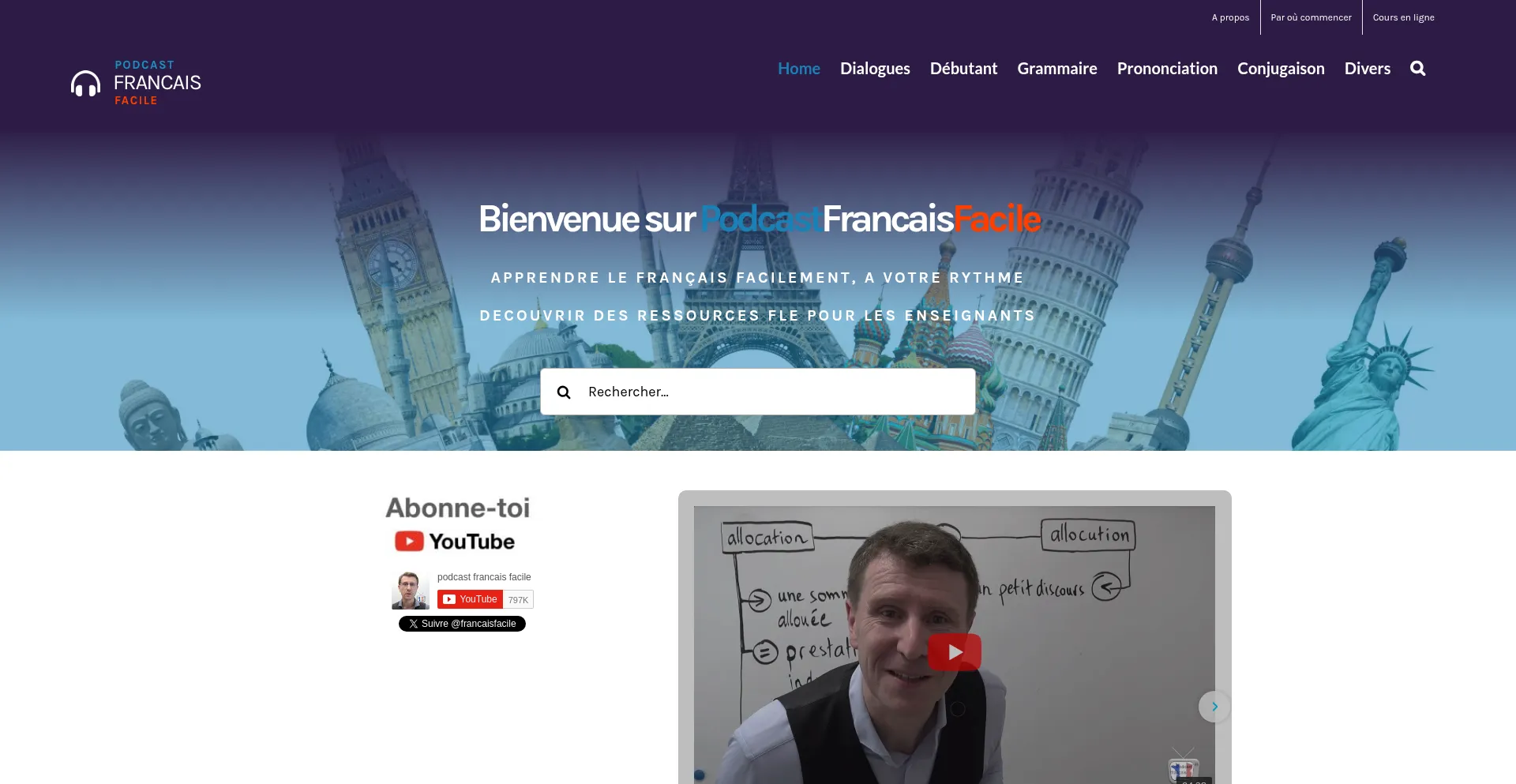 Website screenshot of Podcastfrancaisfacile.com