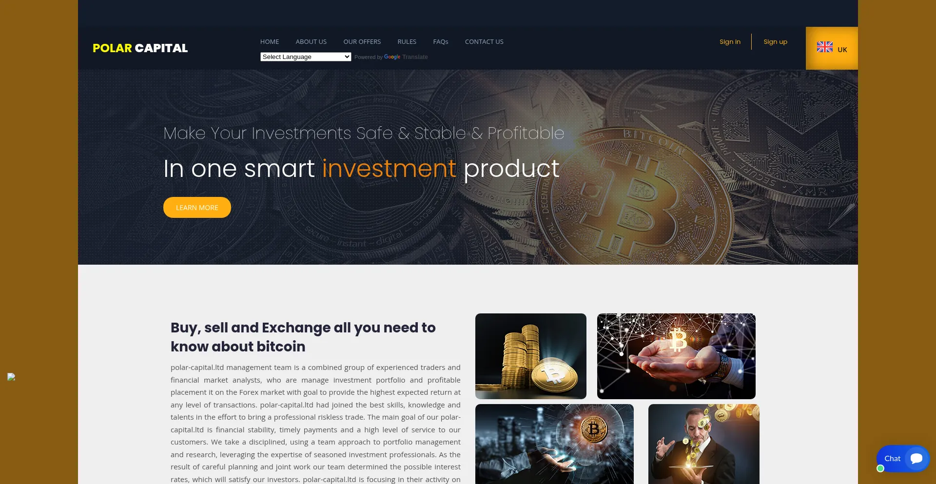 Website screenshot of Polar-capital.ltd
