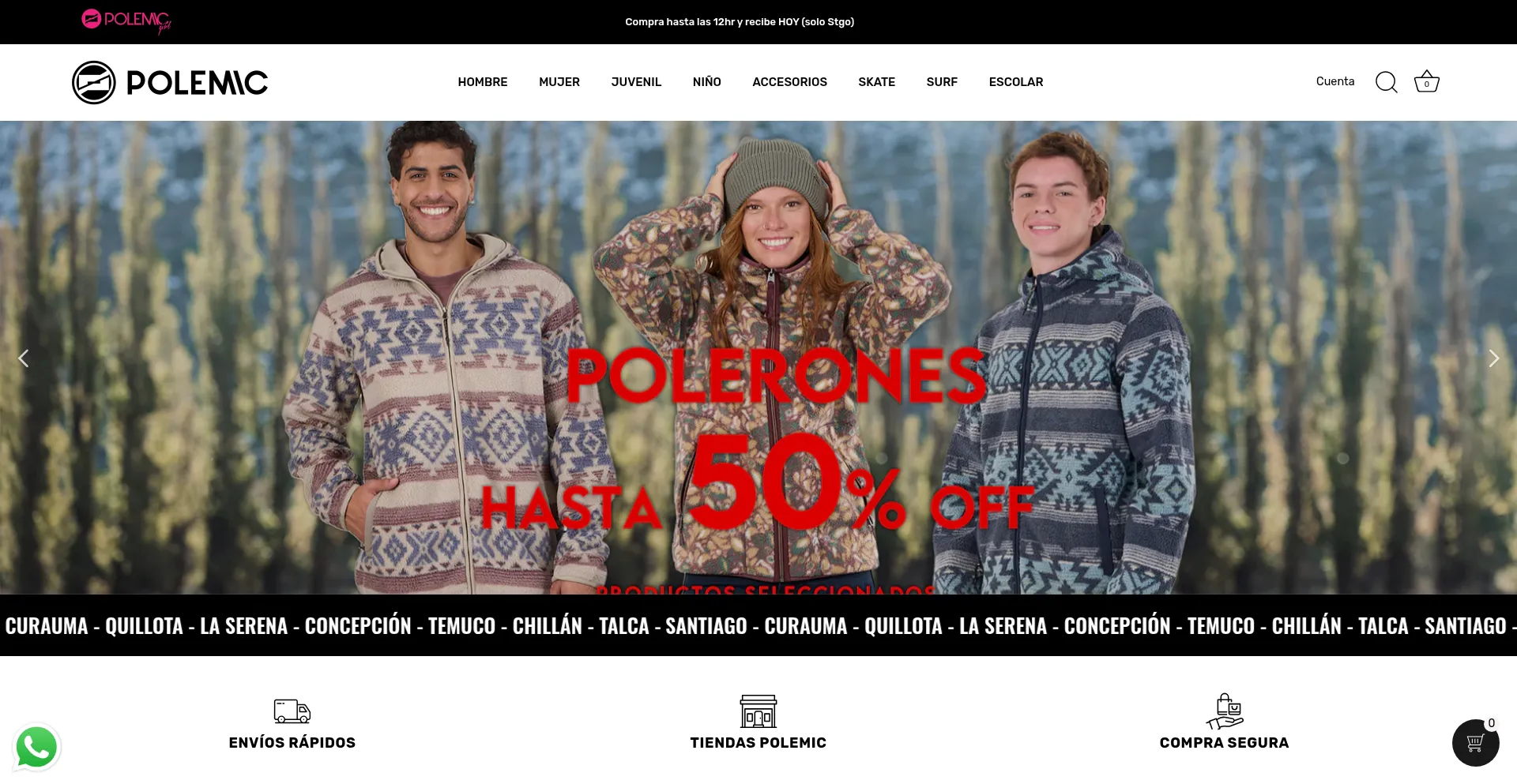 Website screenshot of Polemic.cl