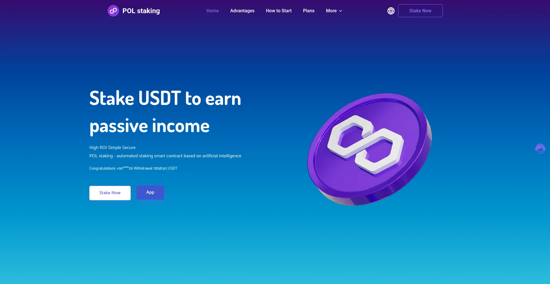Website screenshot of Polstak.com