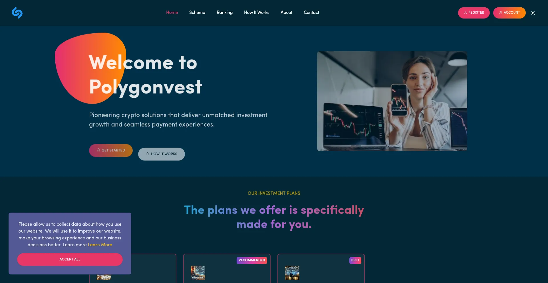 Website screenshot of Polygonvest.com