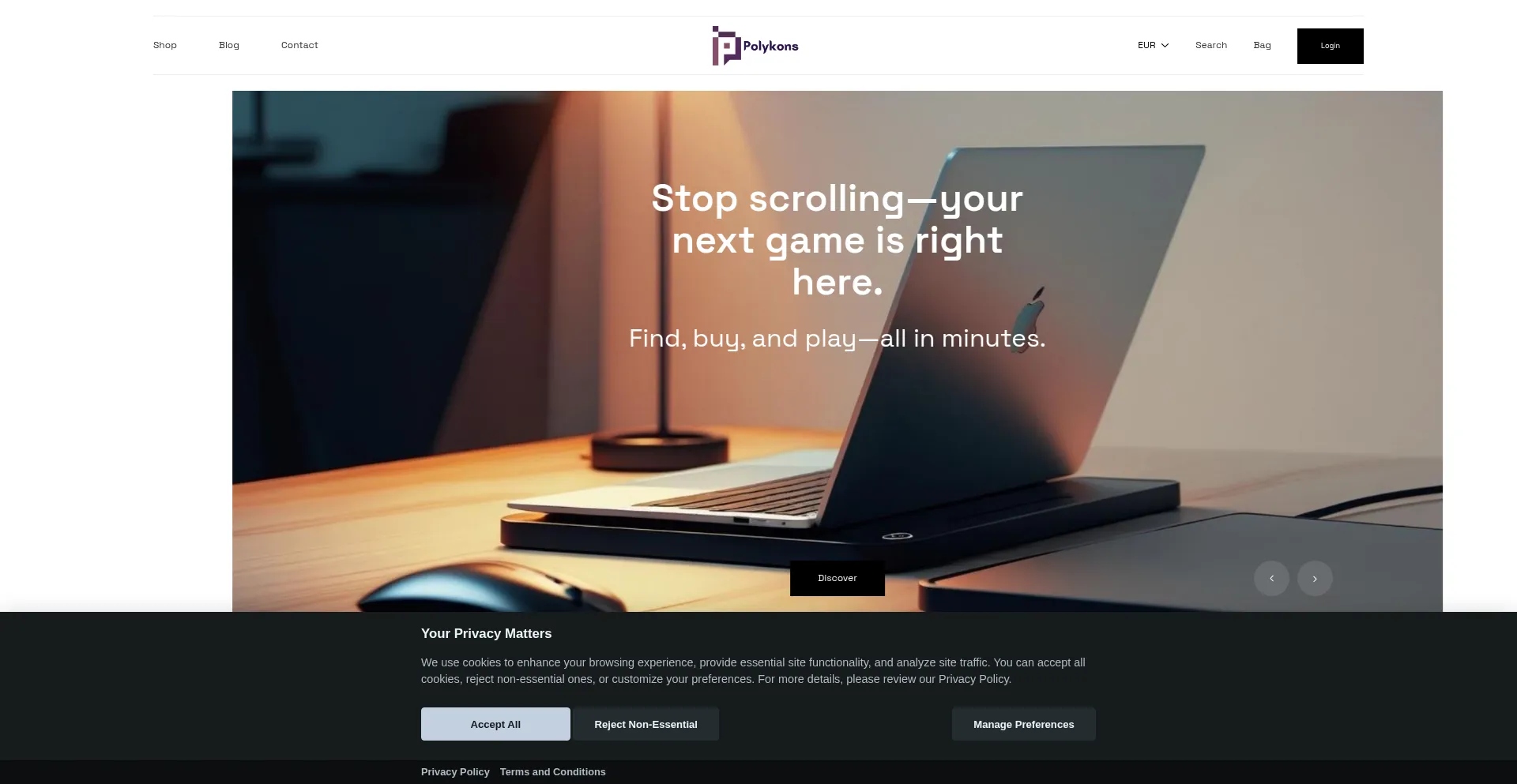 Website screenshot of Polykons.com