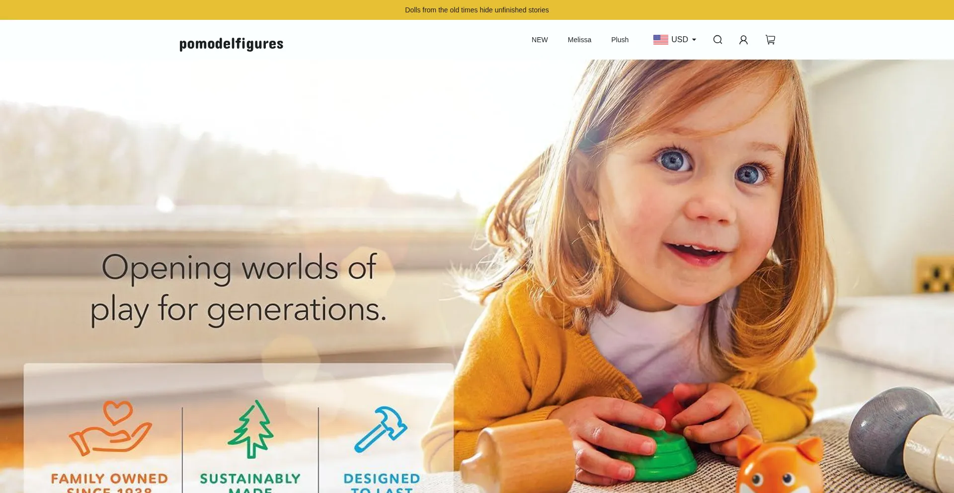 Website screenshot of Pomodelfigures.com